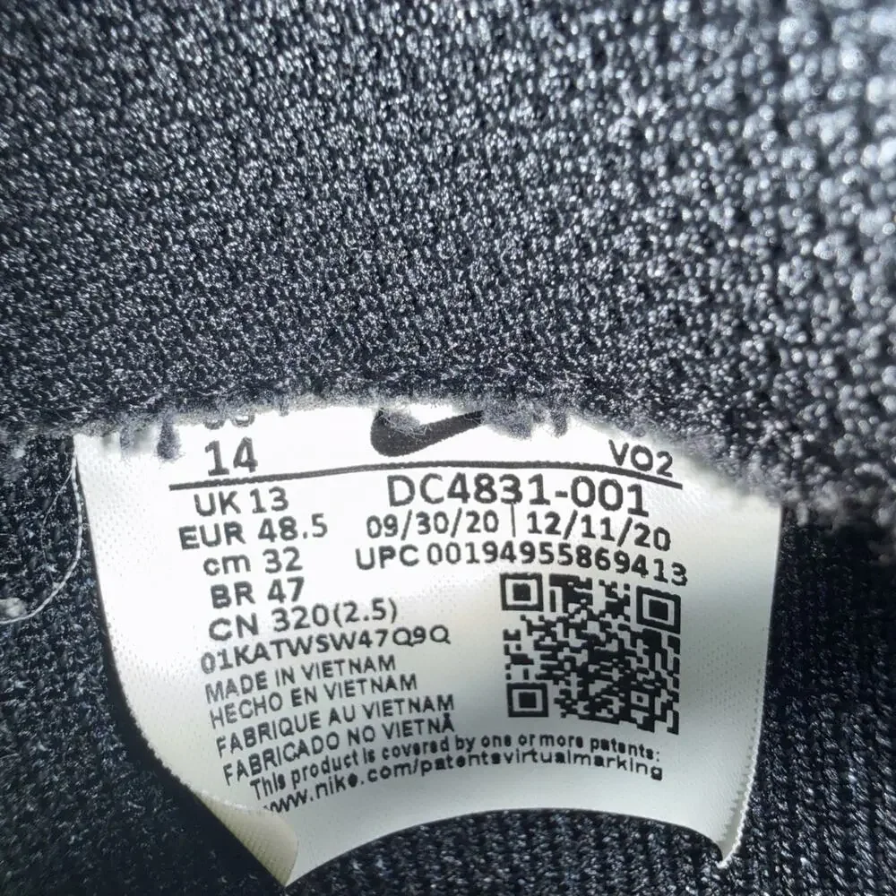 Nike Air Force 1 Crater Black Photon Dust 2020 - Size 14 - ct1986-002 Preowned